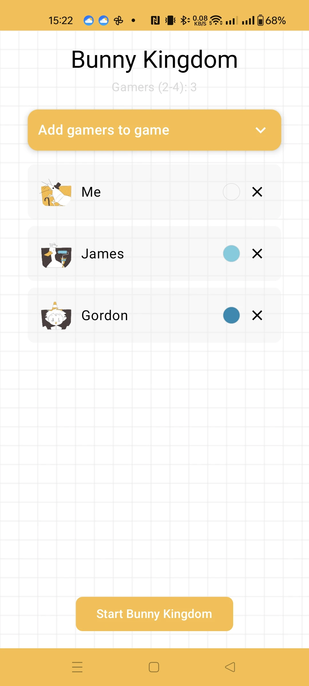 GamesBook session history and analytics screen